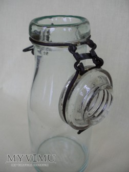 Butelka szklana, duży otwór - kabłąkowa