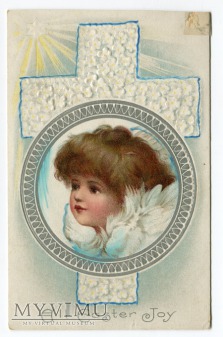 Duże zdjęcie c. 1915 Anioł WIELKANOC stara pocztówka
