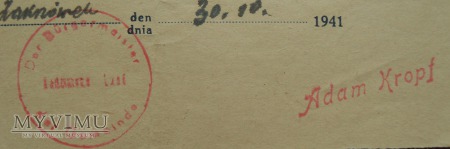 nakaz płatniczy, GG, rok 1941