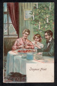 Duże zdjęcie 25.12.1908 r. Francuska kartka świąteczna