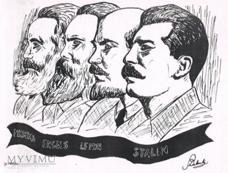 1953 rok Marks Engels Lenin Stalin Grafika