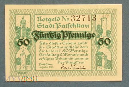 50 Pfennig 1921 - Patschkau - Paczków