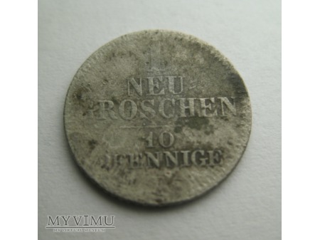 1 NEU GROSCHEN / 10 PFENNIGE - Saksonia (1855)