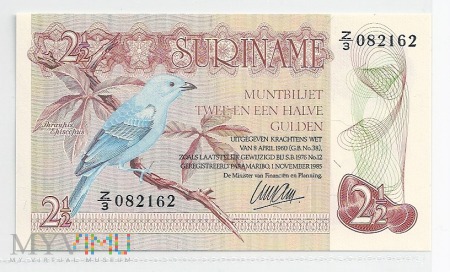 Surinam.1.Aw.2,5.gulden 1985.P-119a