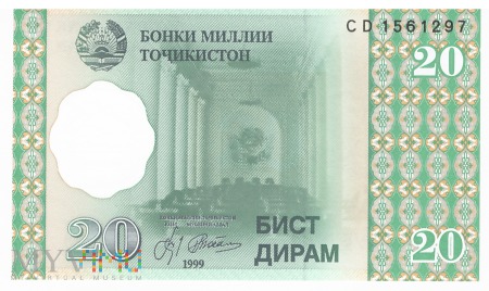 Tadżykistan - 20 diramów (1999)