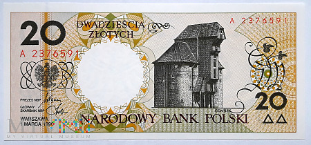 Polska 20 złotych 1990