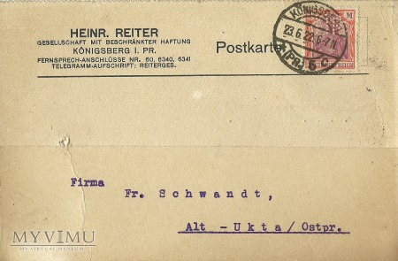 Heinr. Reiter Konigsberg 1922 r.