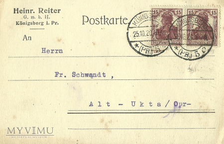 Heinr. Reiter Konigsberg 1920 r.