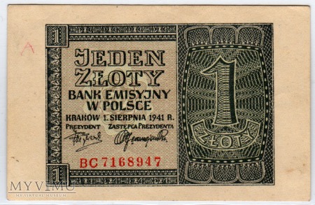 01.08.1941 - 1 Złoty