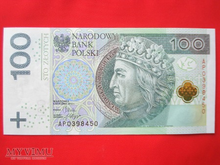 Duże zdjęcie 100 złotych 2012 rok