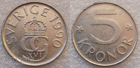 Szwecja, 5 Kronor 1990