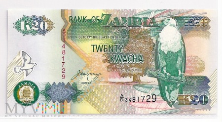 Zambia.3.Aw.20 kwacha.1992.P-36b
