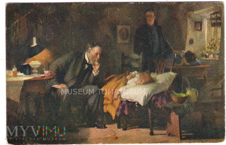 Fildes - Wizyta lekarza - początek XX w.