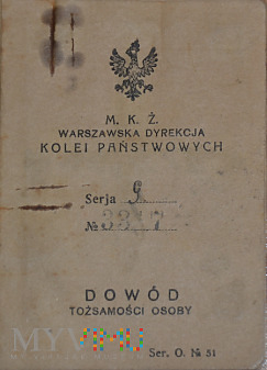 Dowód tożsamości z DOKP Warszawa - 1919 r.