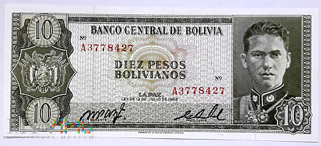 Duże zdjęcie Boliwia 10 pesos 1962