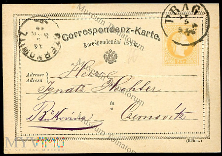Austriacka Poczta (dla Czech) - 1876