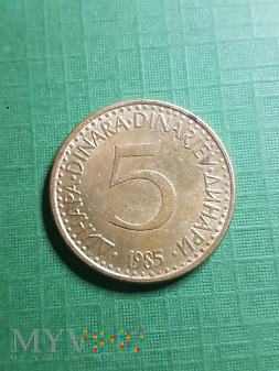 Jugosławia- 5 dinarów 1985 r.