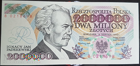 2000000 złotych 1992 rok seria B