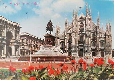 Mediolan - Wiktor Emanuel II + katedra + kwiatki