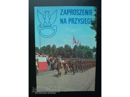 1986 Zaproszenie na Przysięgę Rota Wojskowa
