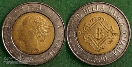 Włochy, 500 Lirów 1993