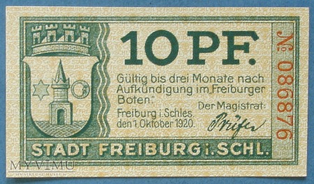 10 Pfennig 1920 r - Freiburg i Schl. - Swiebodzice