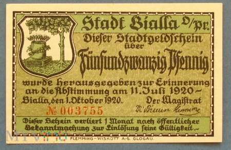 25 Pfennig 1920 r - Bialla o/Pr - Biała Piska
