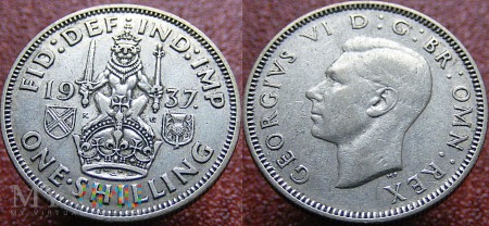 1 Shilling - George VI Scottish crest 1937 Srebro