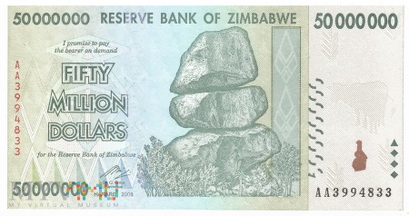 Duże zdjęcie Zimbabwe - 50 000 000 dolarów (2008)