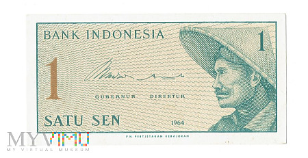 Indonezja - 1 rupia, 1964r.