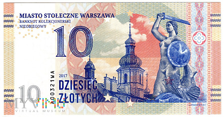10 złotych Miasto Stołeczne Warszawa - 2017
