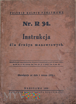 1934 - Nr. R 34. Instrukcja dla drużyn manewrowych