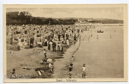 Duże zdjęcie Sopot plaża - lata 20-te