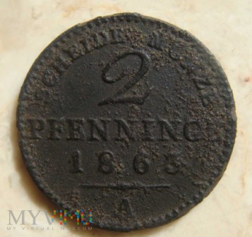 2 PFENNINGE - 1863, A - PRUSY