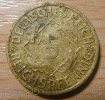 5 Reichspfennig 1935 E, III Rzesza