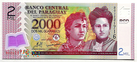 Paragwaj 2000 guarani 2009
