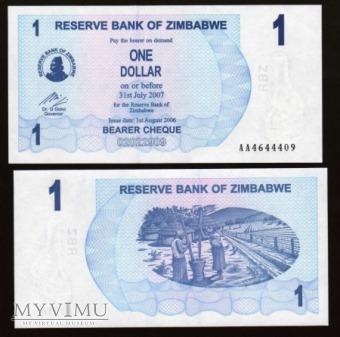 Zimbabwe - P 37 - 1 Dollar - 2006