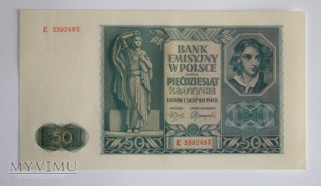 50 zlotych 1941 -Bank Emisyjny w Polsce GG