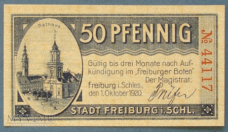 50 Pfennig 1920 r - Freiburg in Schl.- Swiebodzice