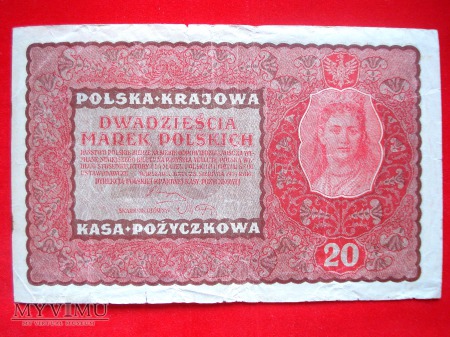 Duże zdjęcie 20 marek polskich 1919 rok