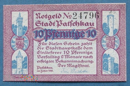 10 Pfennig 1920 r - Patschkau - Paczków