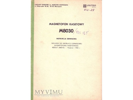 Instrukcja serwisowa magnetofonu M-8030