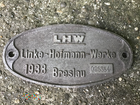 Tabliczka Linke-Hofmann-Werke 1938