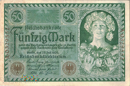 Duże zdjęcie Niemcy - 50 marek (1920)
