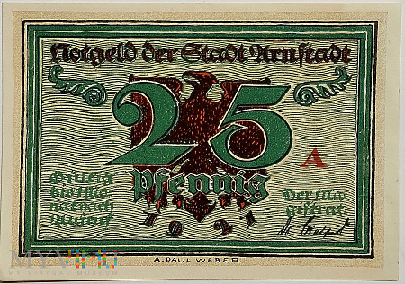 Arnstadt 25 pf 1921
