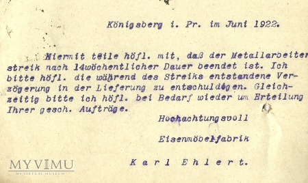 Karl Ehlert Konigsberg 1922 r.
