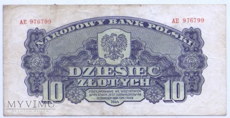 10 złotych - 1944 ("obowiązkowym")
