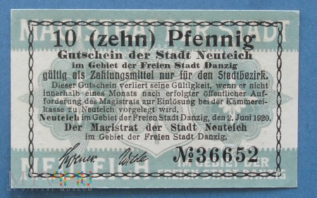 10 Pfennig 1920 - Neuteich FSD - Nowy Staw