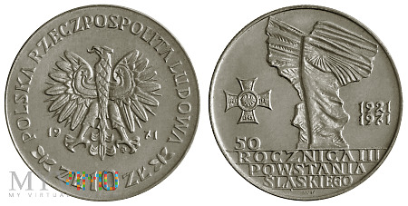 Duże zdjęcie 10 złotych, 1971, 50. Rocznica III Pow. Śląskiego