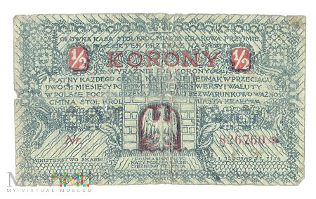 1/2 Korony Miasta Kraków 1919r.